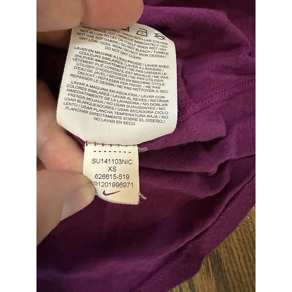 NIKE Size XS Womens Cotton Blend Scoop Neck Athletic Racer Back Top Purple EUC - Picture 7 of 8